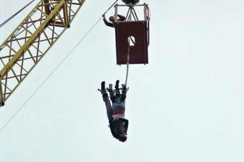 Niektórzy uczestnicy majówki skakali na Bungy...