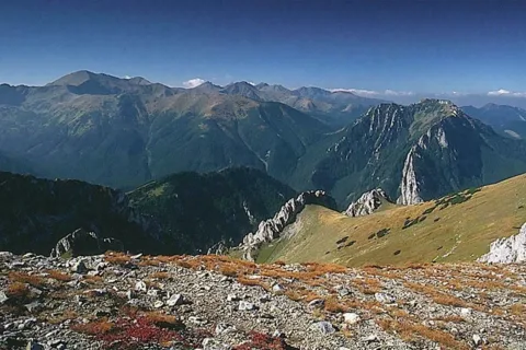 Panorama Tatr Zachodnich z Chudej Przełęczy