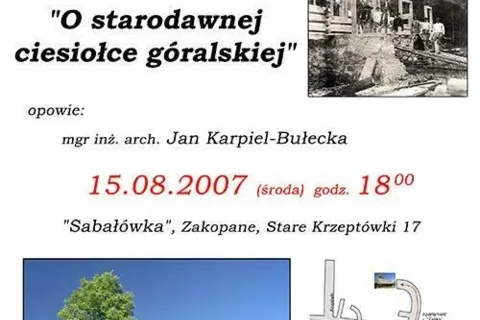 Posiady w „Sabałówce”: "O starodawnej ciesiołce góralskiej”