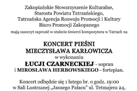Inauguracja obchodów Roku Mieczysława Karłowicza
