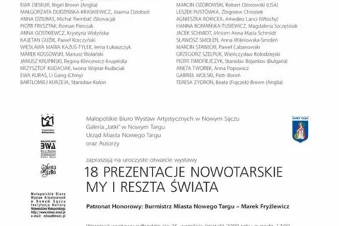 18 PREZENTACJE NOWOTARSKIE - MY I RESZTA ŚWIATA