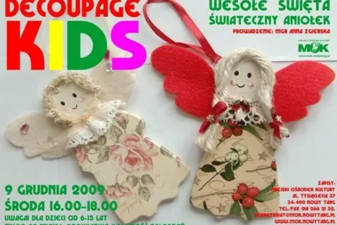 Warsztaty decoupage dla dzieci „Świąteczny aniołek”