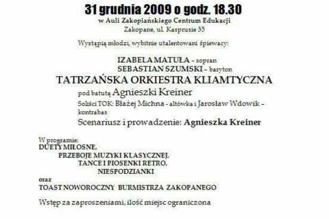 Galowy Koncert Sylwestrowy "POZDROWIENIE OD GÓR"