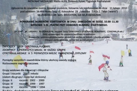XIII KARNAWAŁ NA ŚNIEGU - OTWARTE ZAWODY NARCIARSKIE DLA DZIECI -