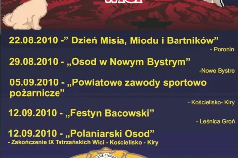IX TATRZAŃSKIE WICI 03 LIPCA – 12 WRZEŚNIA 2010