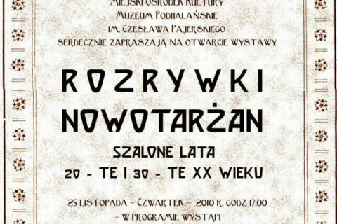 Rozrywki Nowotarżan szalone lata 20-te i 30-te XX Wieku