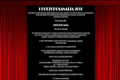 Poezoposanalia czyli festiwal Państwowej Ogólnokształcącej Szkoły Artystycznej w Zakopanem