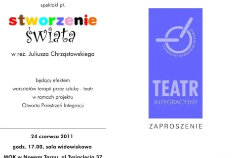 Stworzenie świata - spektakl w ramach projektu Otwarta Przestrzeń Integracji
