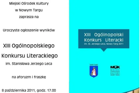 Konkurs literacki im. St. J. Leca - ogłoszenie wyników