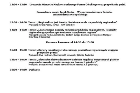 Bukowina Tatrzańska: II Międzynarodowe Forum Górskie