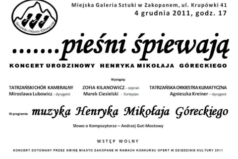 Koncert Urodzinowy Henryka Mikołaja Góreckiego
