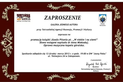 Promocja książki Józefa Pitonia "W niebie i na ziemi"
