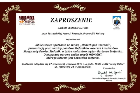 Jubileuszowe spotkanie ze sztuką „Oddech pod Tatrami”