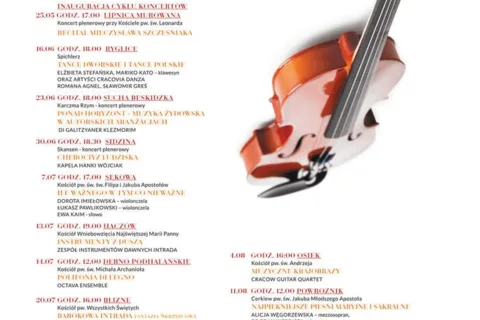 Inauguracja cyklu koncertów Muzyka Zaklęta w Drewnie - 25 maja Lipnica Murowana