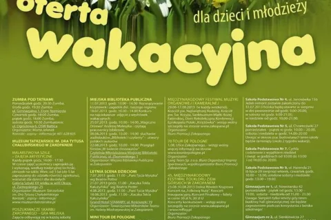 Oferta wakacyjna dla dzieci i młodzieży