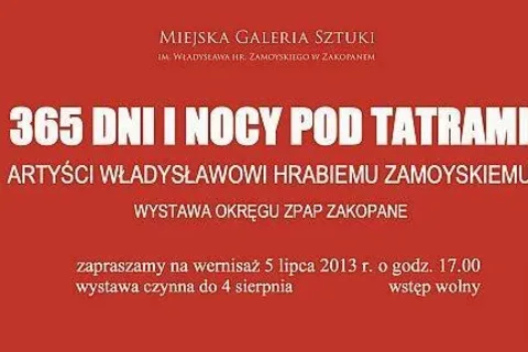 365 dni i nocy pod Tatrami - artyści Władysławowi hrabiemu Zamoyskiemu