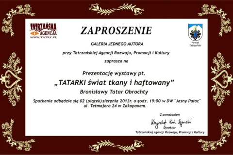 Prezentacja wystawy pt. „TATARKI świat tkany i haftowany”