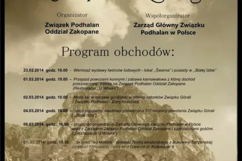 Obchody 110 Rocznicy Powstania Związku Górali