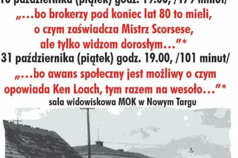Październikowe spotkania filmowe z Nowotarskim Klubem Miłośników Filmu „Milczenie owiec”