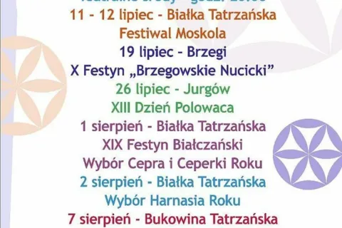 Kalendarz imprez w Gminie Bukowina Tatrzańska LATO 2015