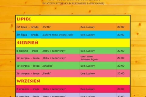Harmonogram sztuk teatralnych lato 2015 r.