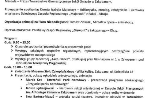 I Małopolski Przegląd Szkolnych Zespołów Regionalnych