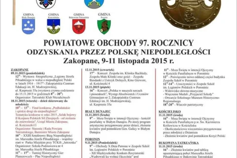 POWIATOWE OBCHODY 97. ROCZNICY ODZYSKANIA NIEPODLEGŁOŚCI