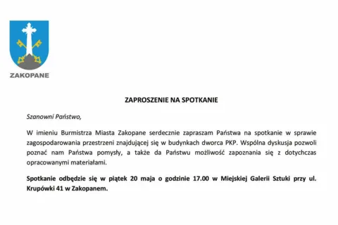 Spotkanie w sprawie DWORCA PKP w Zakopanem