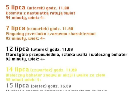 Zapraszamy na pokazy filmowe dla dzieci i młodzieży
