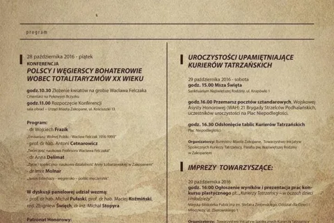 Konferencja i uroczystości upamiętniające Kurierów Tatrzańskich