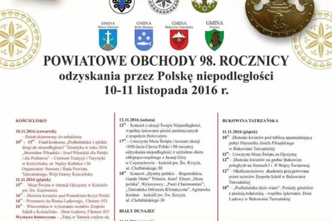 POWIATOWE OBCHODY 98. ROCZNICY odzyskania przez Polskę niepodległości