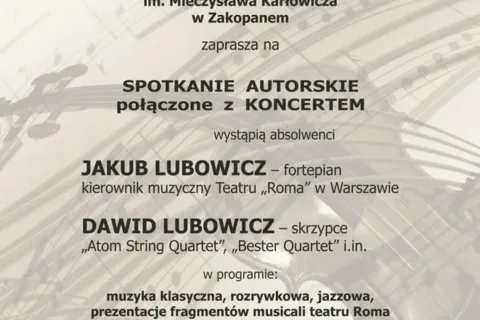 Koncert jubileuszowy absolwentów Państwowej Szkoły Muzycznej I stopnia im. Mieczysława Karłowicza w Zakopanem