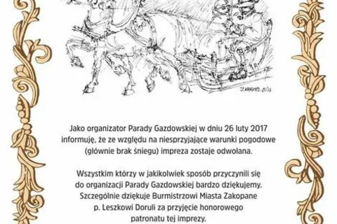 Parada Gazdowska Zakopane – Pardałówka - ODWOŁANA