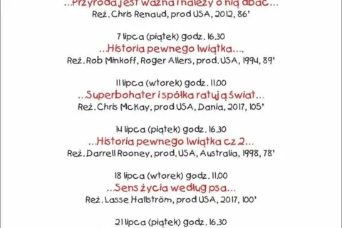 Kino Juniora w lipcu