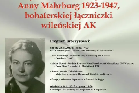 70. rocznica śmierci Anny Mahrburg