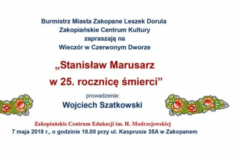Wieczór w Czerwonym Dworze „Stanisław Marusarz w 25. rocznicę śmierci”