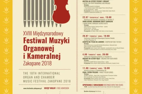 18. MIĘDZYNARODOWY FESTIWAL MUZYKI ORGANOWEJ I KAMERALNEJ
