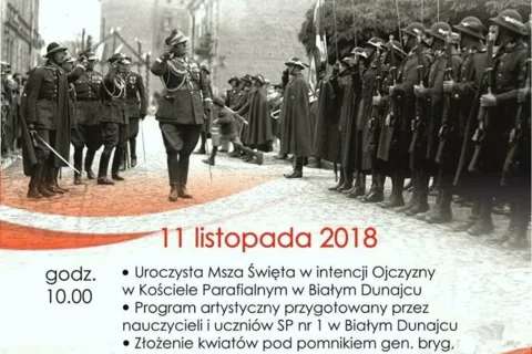 Obchody 100. Rocznicy Odzyskania przez Polskę Niepodległości w Gminie Biały Dunajec
