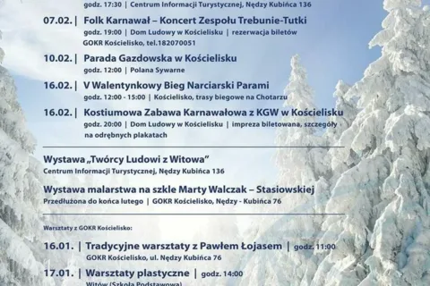 Gmina Kościelisko - Kalendarz imprez FERIE 2019