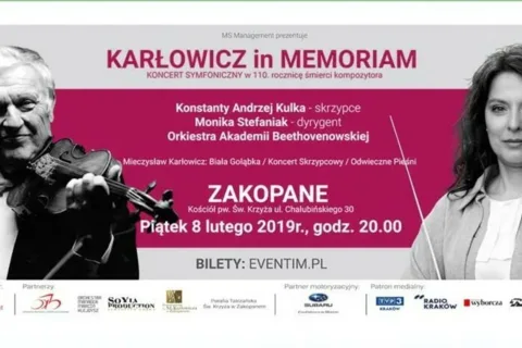 KARŁOWICZ in MEMORIAM - KONCERT SYMFONICZNY 8 LUTEGO 2019 w ZAKOPANEM