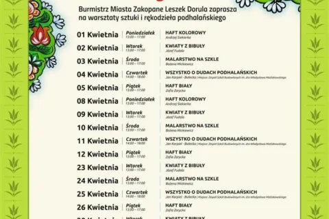 Warsztaty sztuki i rękodzieła w Czerwonym Dworze 1 - 30 kwietnia 2019