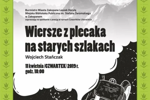 Czwartek Literacki "Wiersze z plecaka na starych szlakach"