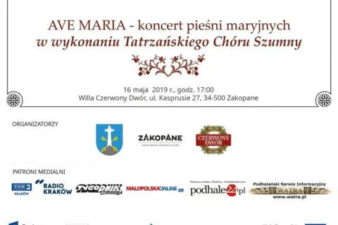 Zaproszenie na koncert Ave Maria
