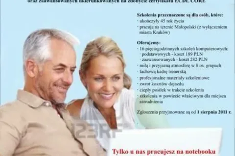 Projekt "Z komputerem za pan brat – szkolenia dla osób powyżej 45 roku życia"