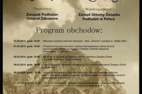 Obchody 110 Rocznicy Powstania Związku Górali