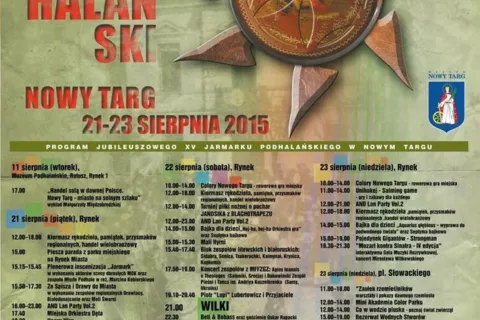 XV JARMARK PODHALAŃSKI - PROGRAM