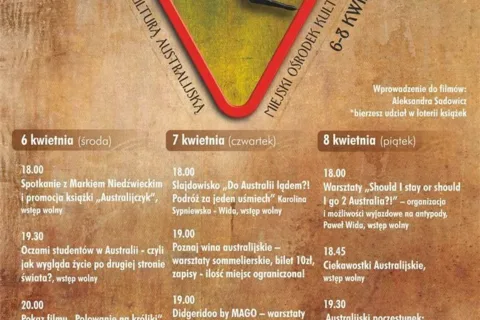 Kolejne „Spotkania z kulturą…” w MOK, czyli w kwietniu poznajemy Australię
