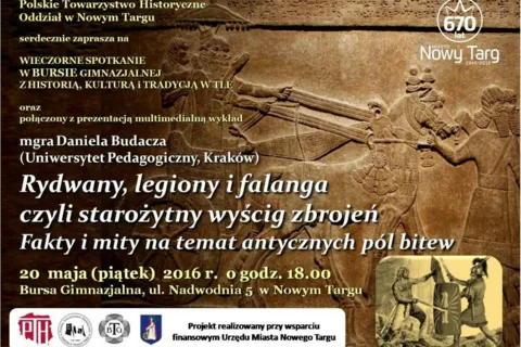 Wykład "Rydwany, legiony i falanga czyli starożytny wyścig zbrojeń. Fakty i mity na temat antyc