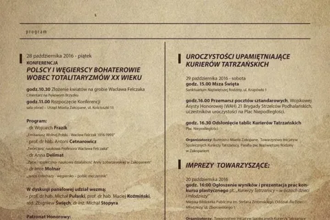 Konferencja i uroczystości upamiętniające Kurierów Tatrzańskich