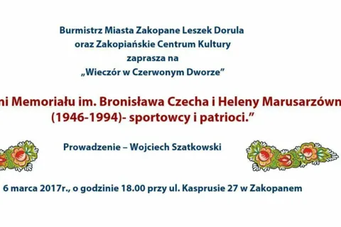 Zaproszenie na "Wieczór " w Czerwonym Dworze - 6 marca 2017
